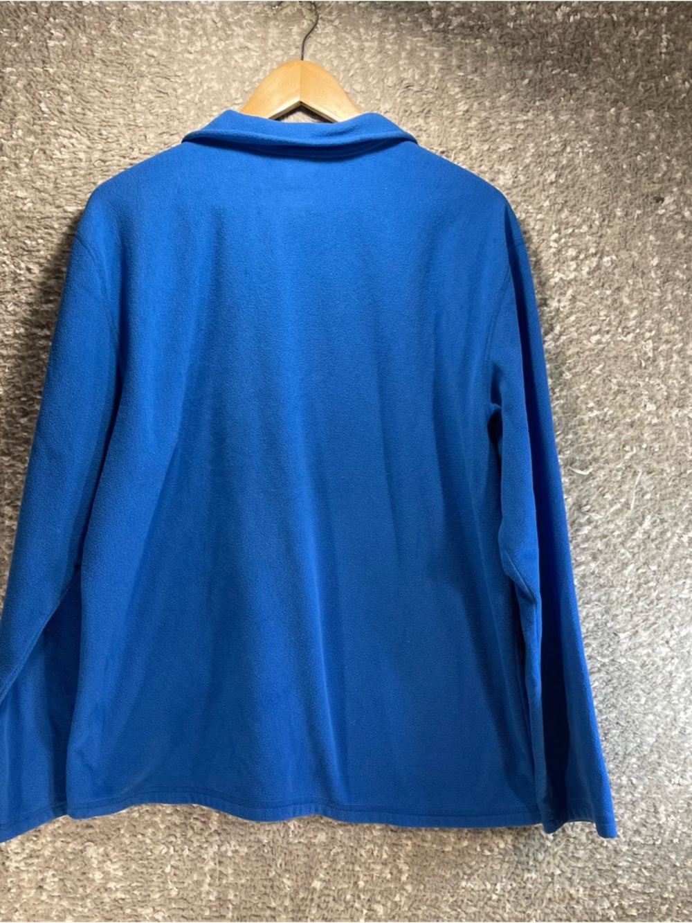 The North Face Sweater Mens Large Blue Fleece 1/4 Zip Mock Neck Pullover LOGO - Picture 2 of 9